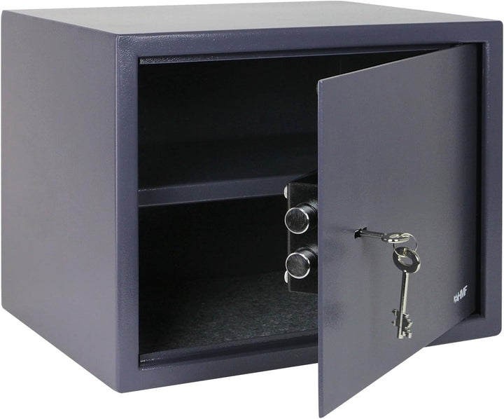 HMF 49203-11 Möbeltresor Doppelbartschloss, 38,0 x 30,0 x 30,0 cm, anthrazit, 38,0 x 30,0 x 30,0 cm