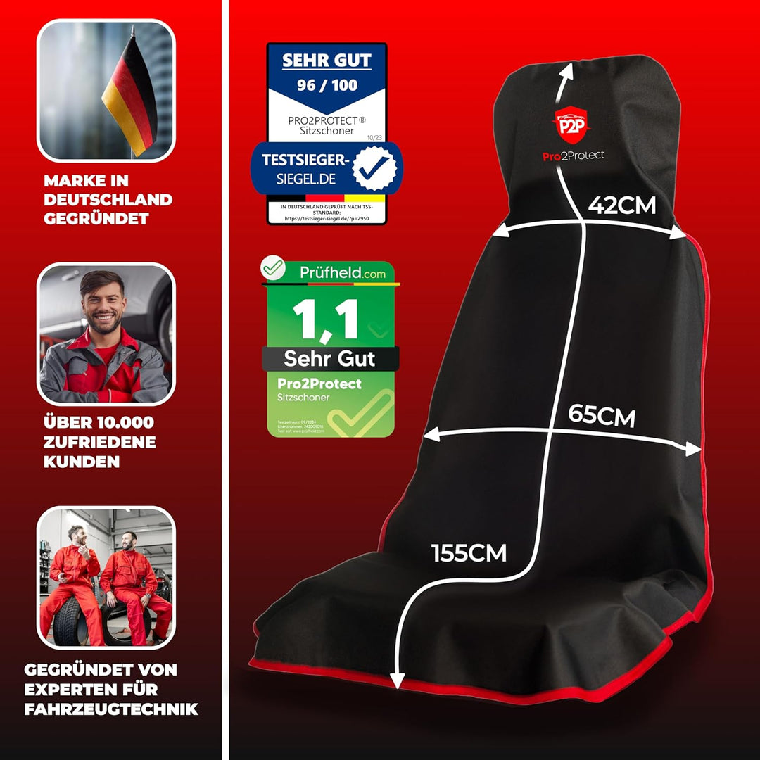 Pro2Protect [Test SEHR GUT Auto Sitzbezüge | 2er Set | Autositzschoner, Sitzauflage, Sitzbezug für V