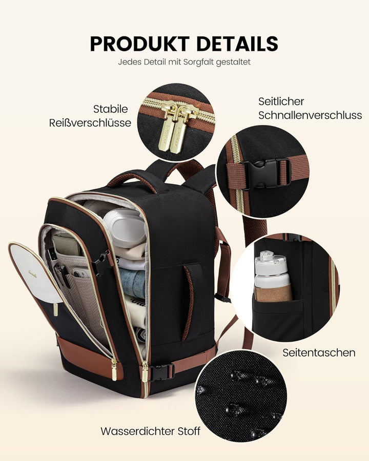 LOVEVOOK Ryanair Handgepäck 40x30x20, 24L Travel Handgepäck Rucksack für Damen und Herren, Ryanair R