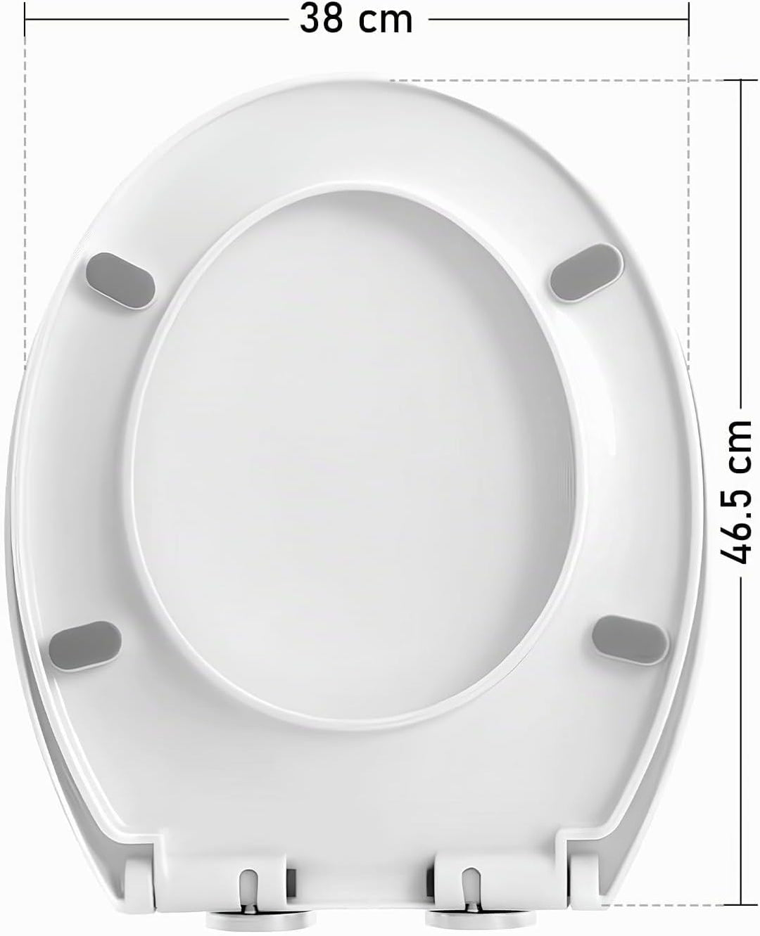 WC Sitz mit Absenkautomatik Rund Weiss – Toilettendeckel O-Form bis 200 kg – Klodeckel Softclose mit