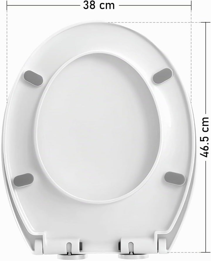 WC Sitz mit Absenkautomatik Rund Weiss – Toilettendeckel O-Form bis 200 kg – Klodeckel Softclose mit