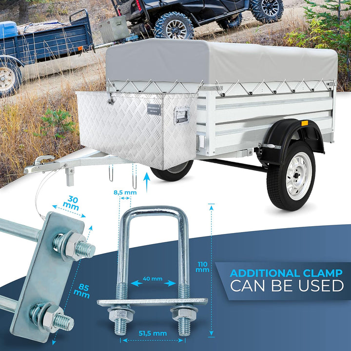 HASKYY Aluminium Transportbox 900x350x400 mm Truckbox Deichselbox Werkzeugkasten Alubox Alukoffer Xx