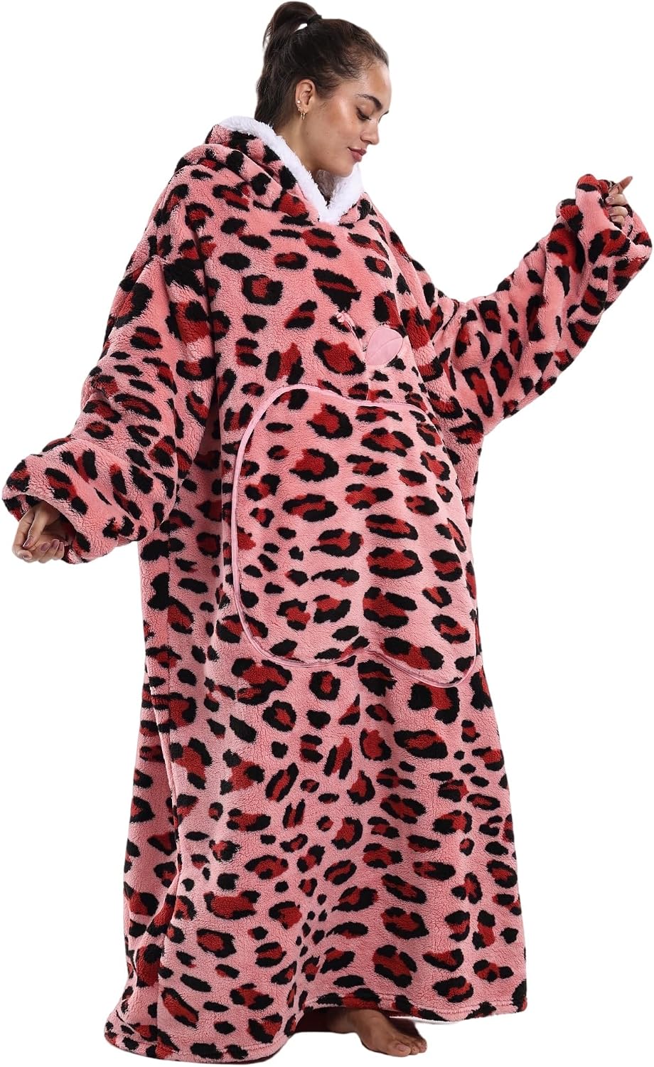 Verlängert Übergrosse Hoodie Decke,Decken Hoodie Damen mit Tasche und Kapuze,Superweiche und Warme K