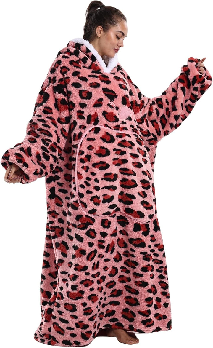 Verlängert Übergrosse Hoodie Decke,Decken Hoodie Damen mit Tasche und Kapuze,Superweiche und Warme K