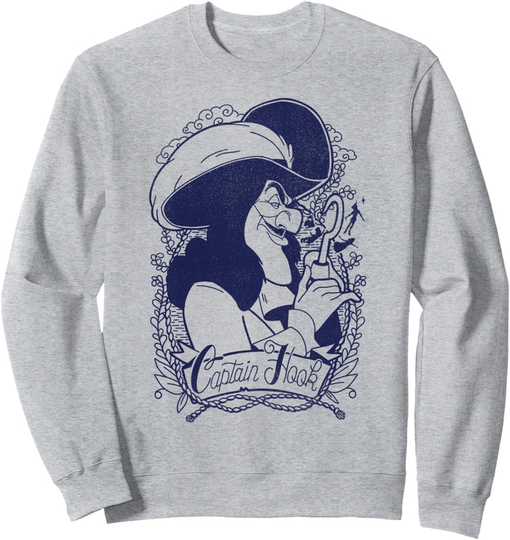 Disney Peter Pan Captain Hook Outline Portrait Sweatshirt