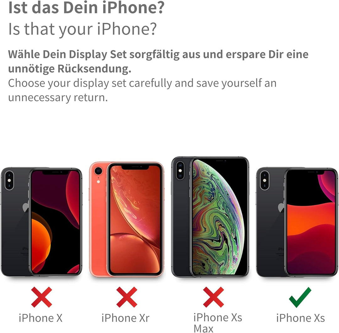 GIGA Fixxoo® iPhone XS Display Original [inkl. Werkzeug-Kit] - Retina LCD Glas mit Touchscreen - Ori