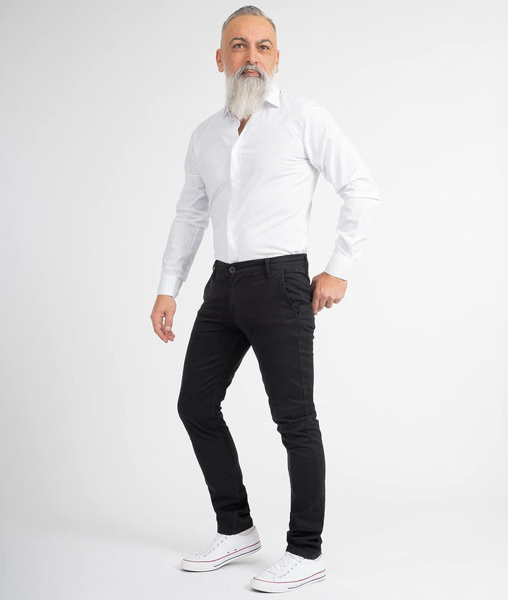 Indumentum Chino Hose Basic Slim Fit IS-305 30W / 30L Schwarz, 30W / 30L Schwarz