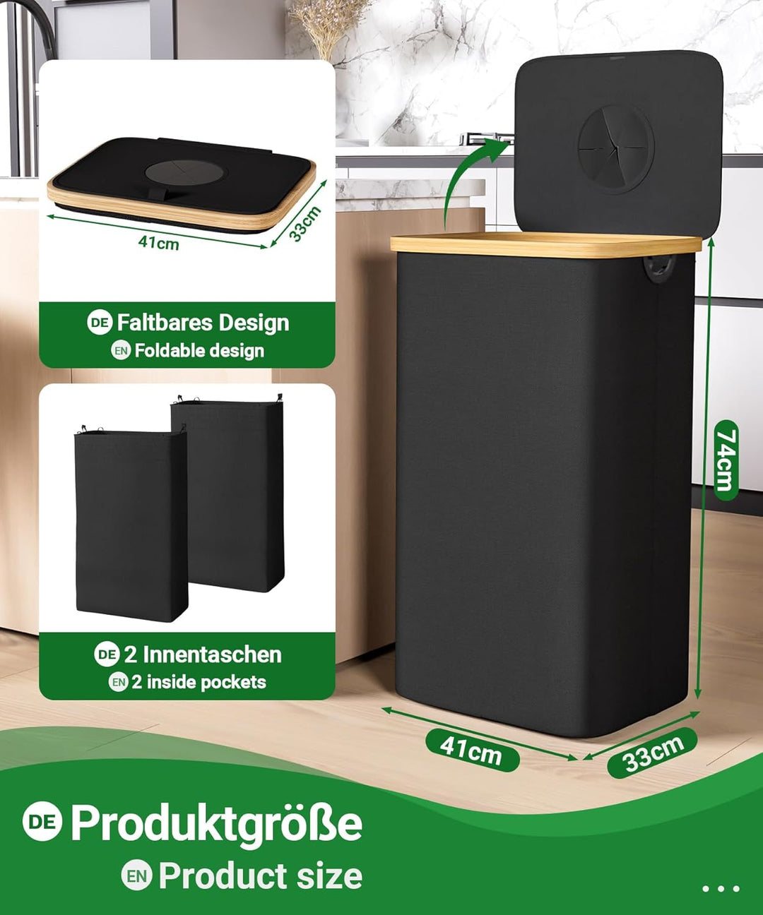 Yorbay 100L Pfandflaschen Sammelbehälter mit Deckel & 2 Tragetaschen, Pfandflaschen Aufbewahrung mit