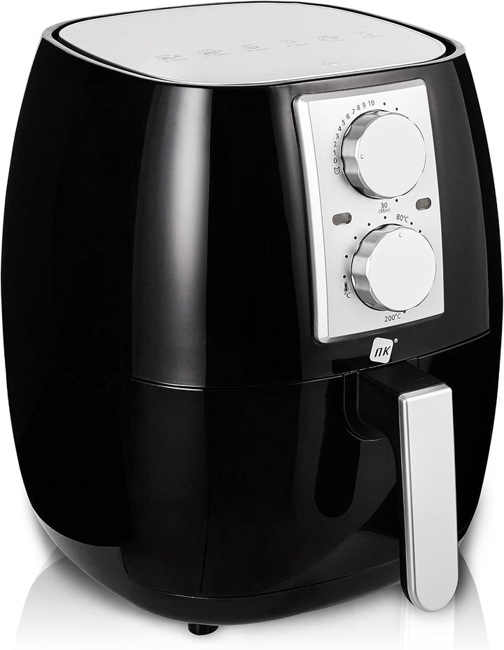 NK Mechanische Heissluftfritteuse 4,5L - Heissluftfritteuse XL, einfach zu bedienen, 6 Programme, 15