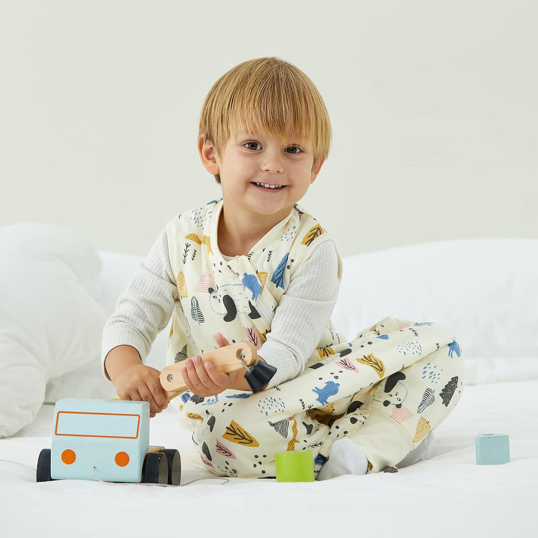 Duomiaomiao Schlafsack mit füssen, ganzjahres, 100% Baumwolle Schlafsack Baby, 1.5 Tog, Schlafsack m
