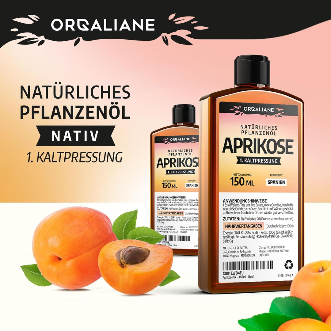 Aprikosenkernöl 900 ml - Rein, Natürliche Pflege, Kaltgepresst - Premium Qualität 900 ml (1er Pack),