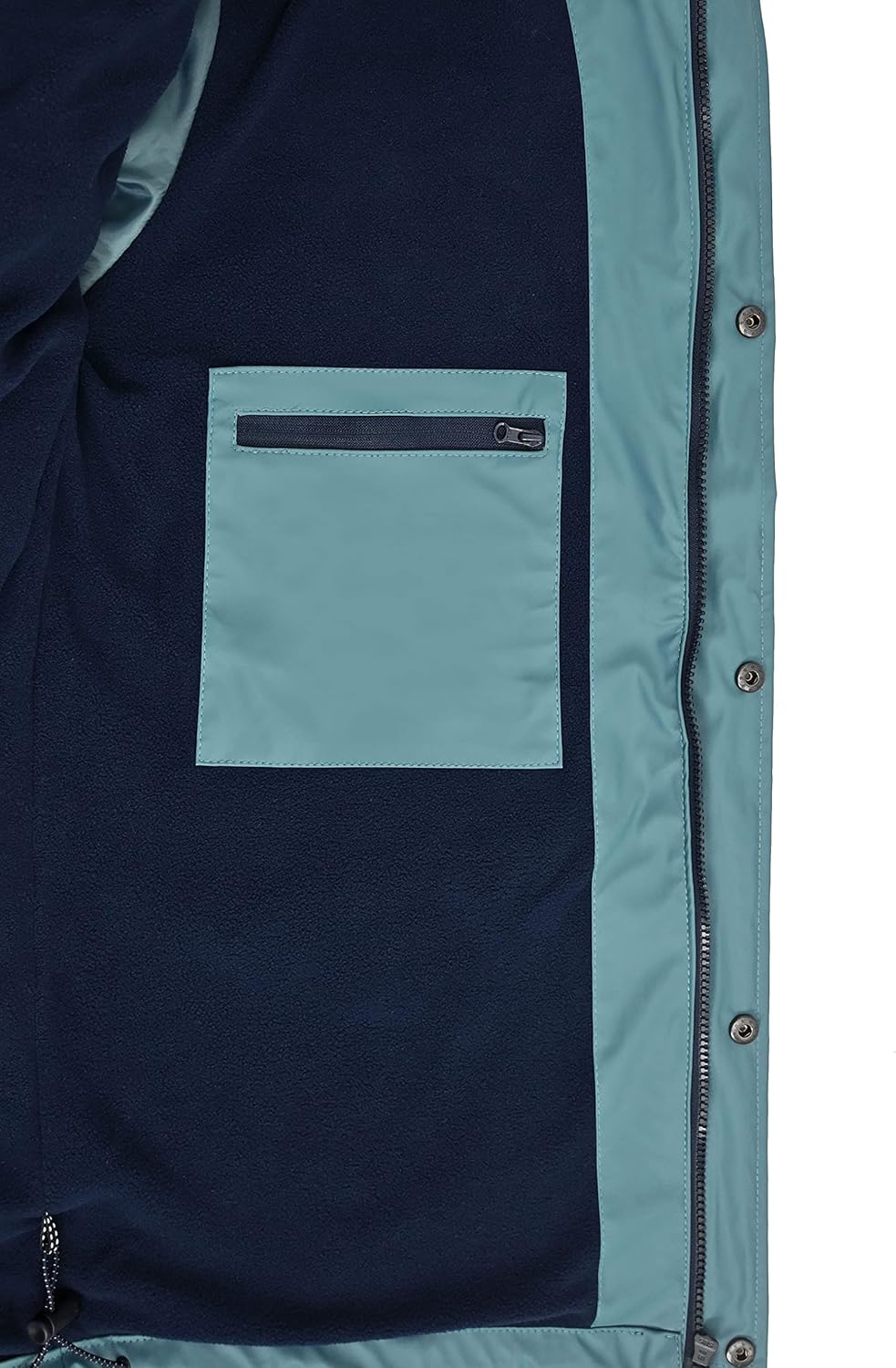 MADSea Herren Regenjacke Friesennerz warm mit Fleece gefüttert S petrolblau, S petrolblau