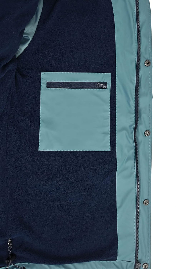 MADSea Herren Regenjacke Friesennerz warm mit Fleece gefüttert S petrolblau, S petrolblau