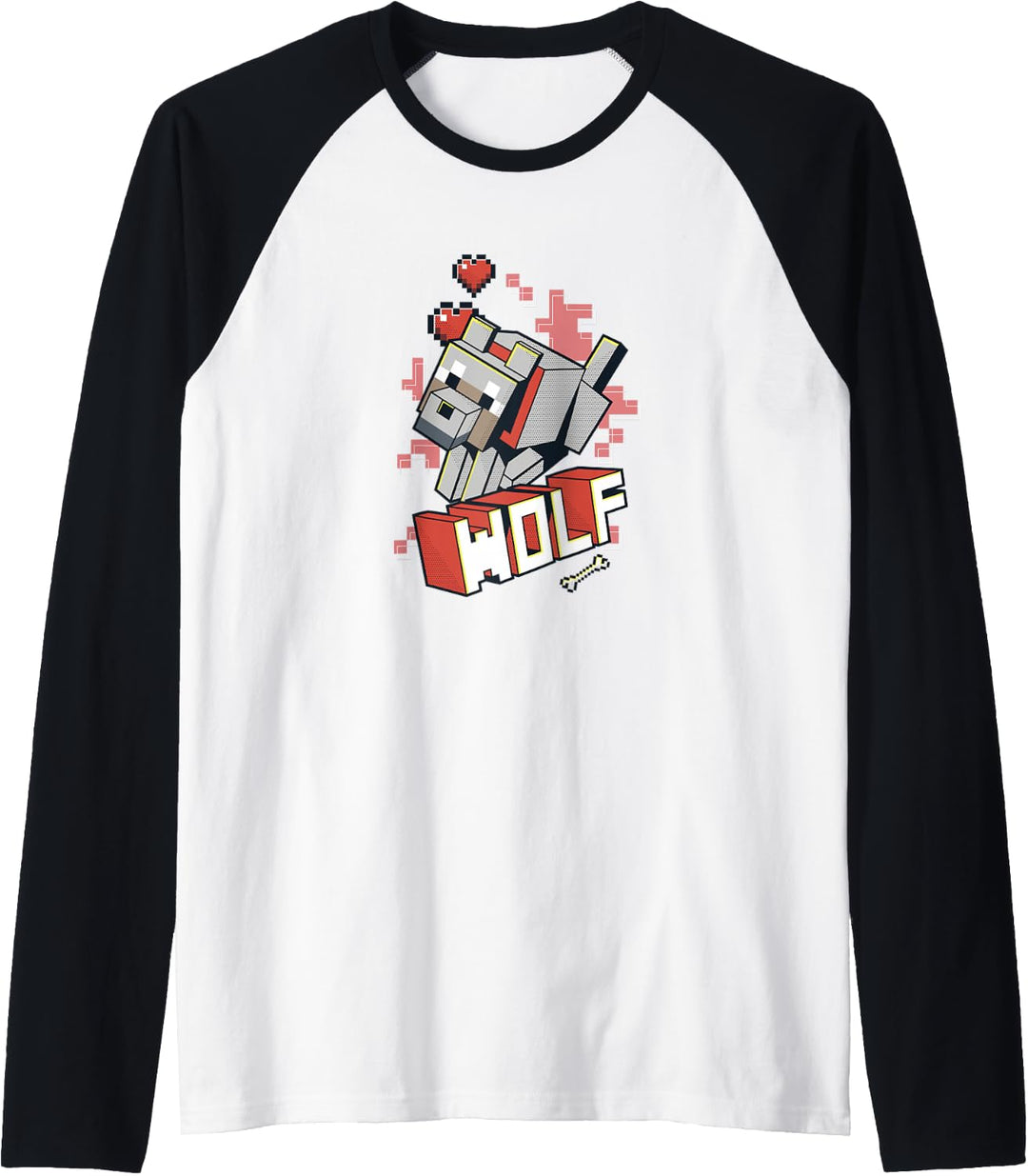 Minecraft Wolf Hero Love Raglan
