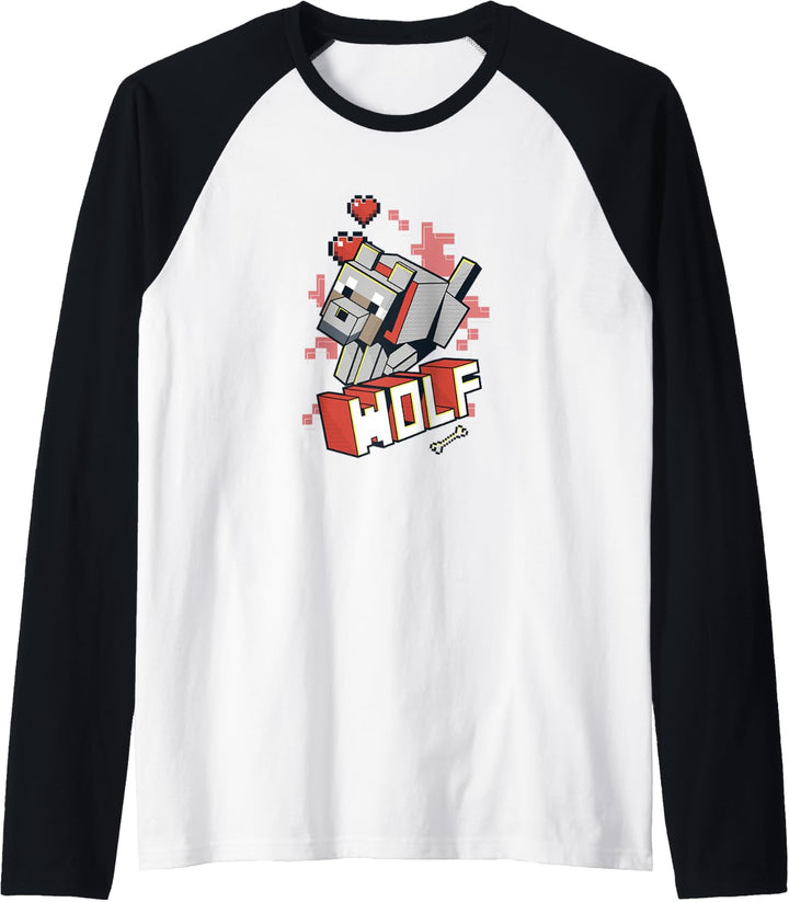 Minecraft Wolf Hero Love Raglan