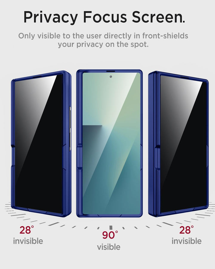 Miimall Kompatibel mit Samsung Galaxy Z Fold 7 Hülle mit Displayschutz Anti-SPY, [Magnetischer Schar