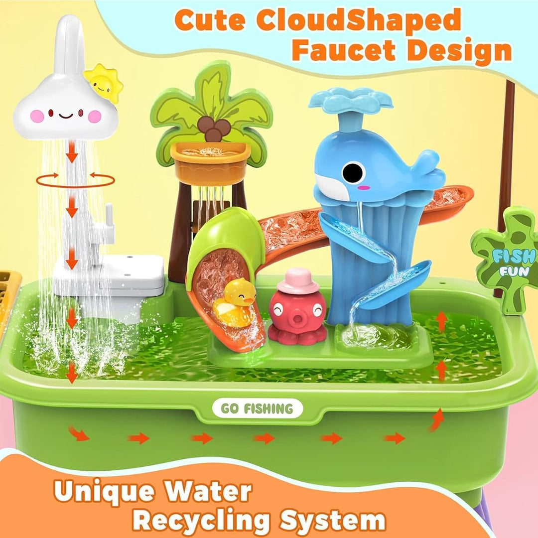 Spielzeugspüle mit fliessendem Wasser, elektrisch, batteriebetrieben, mit Rutsche, für Kinder zwisch
