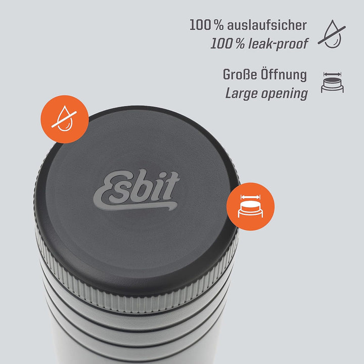 Esbit Thermobehälter Majoris | Edelstahl | BPA-Frei | Schwarz &amp; Silber | 0,4L &amp; 0,55L | für warme Sp