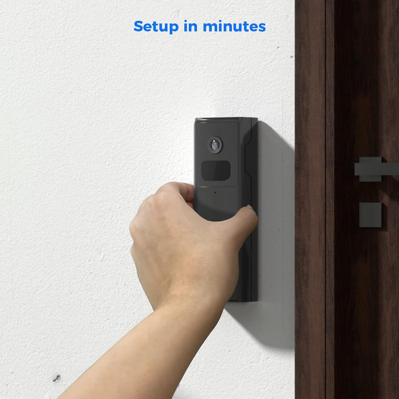 Hiseeu 【2MP+Chime】 Smarte Video Türklingel mit Kamera,1080P Kabellose Video Doorbell mit 2-Wege-Audi