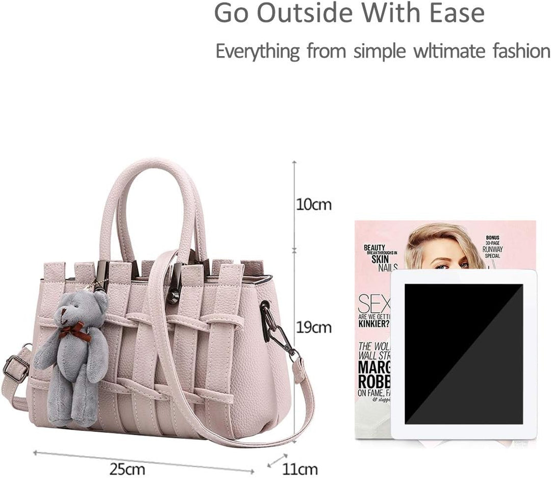 Neue Mädchen/Frauen süsse Mode-Handtasche Messenger Bag Umhängetasche Schulter-Geldbeutel Tote Weiss