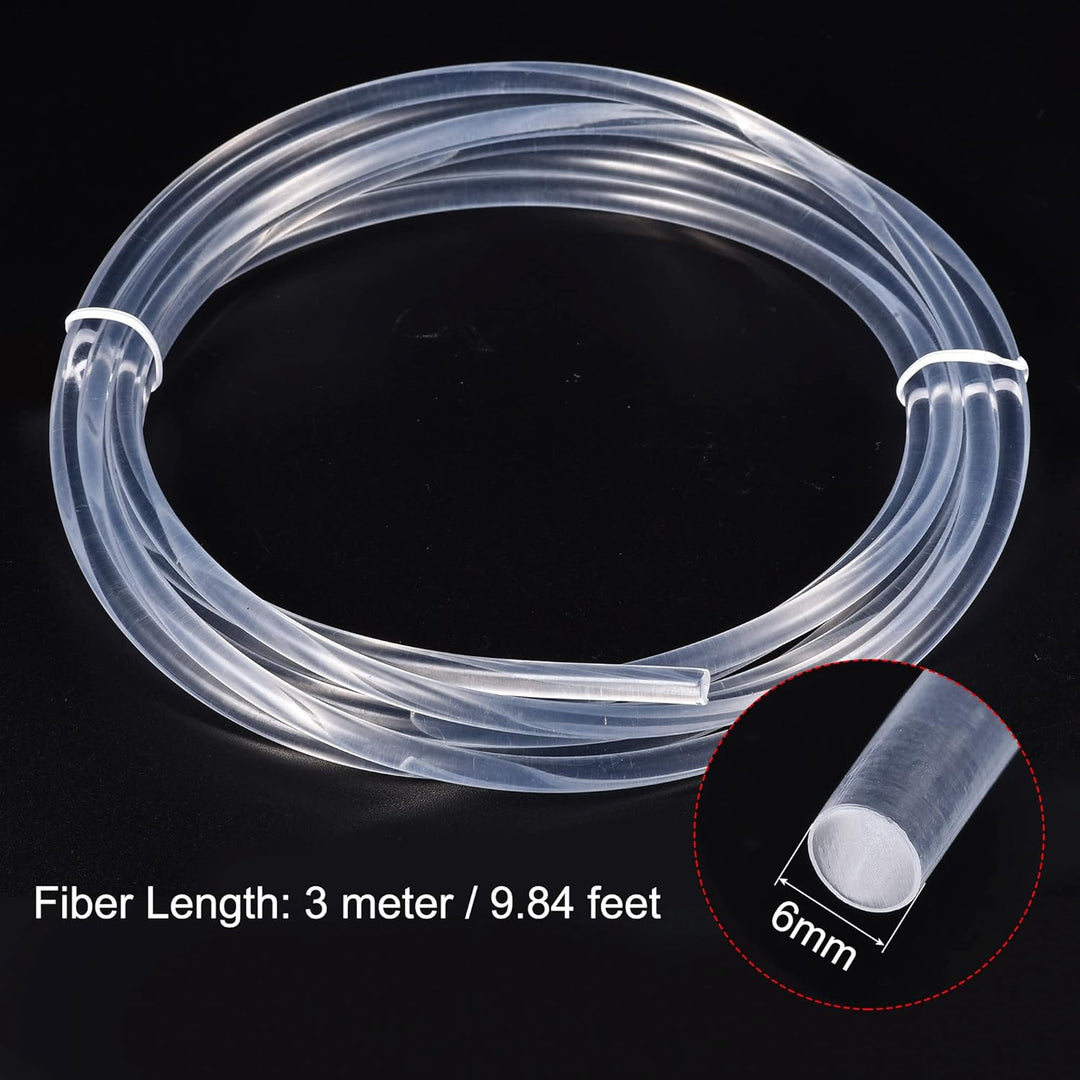 sourcing map PMMA Seitenglühend Glasfaserkabel 6mm 3.0M für LED Lichtleiter im Haus, Hotel