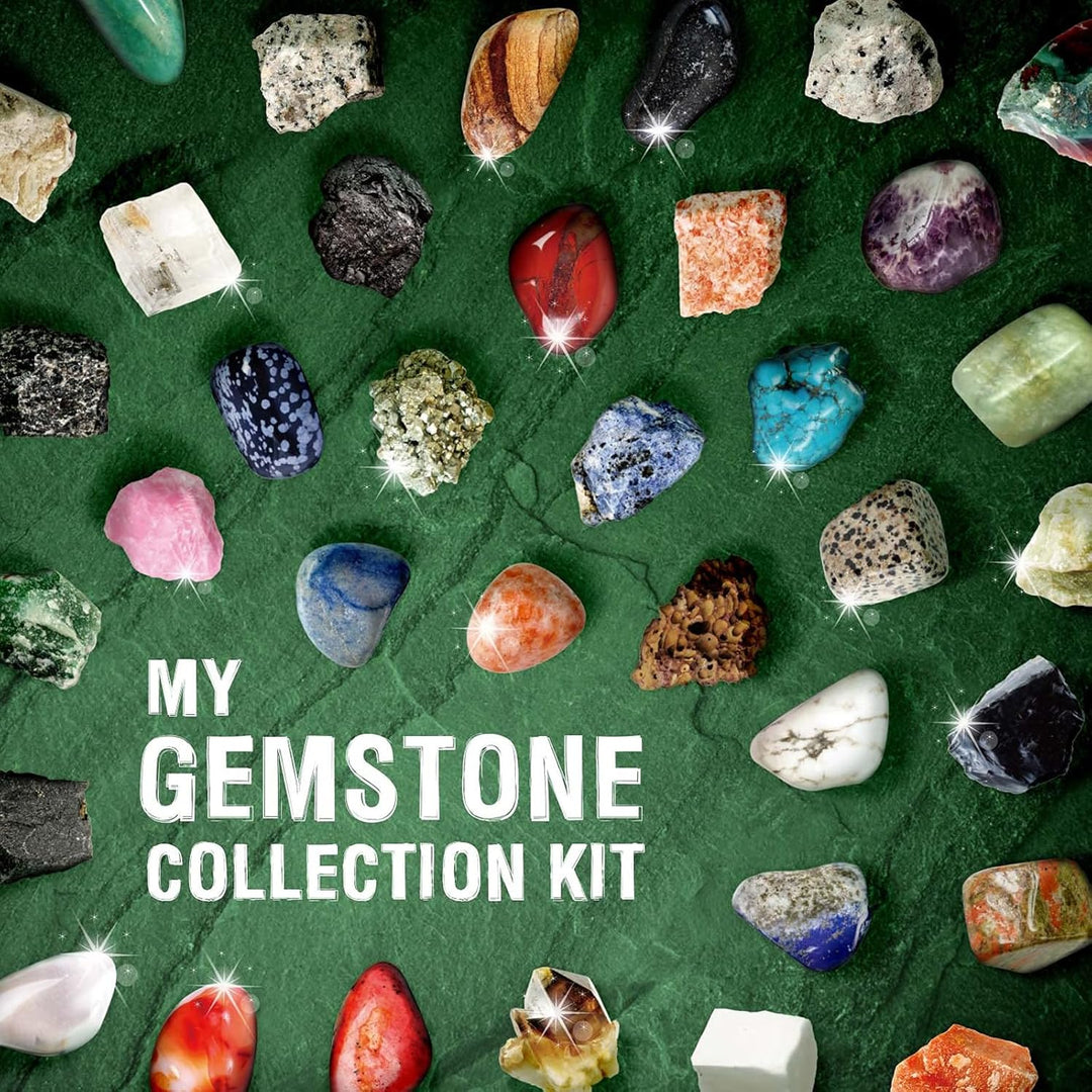 Byncceh 36 Stück Kristalle Kinder – Mineralien Set mit Edelsteine und Steinen, Geologie-Set für Mädc