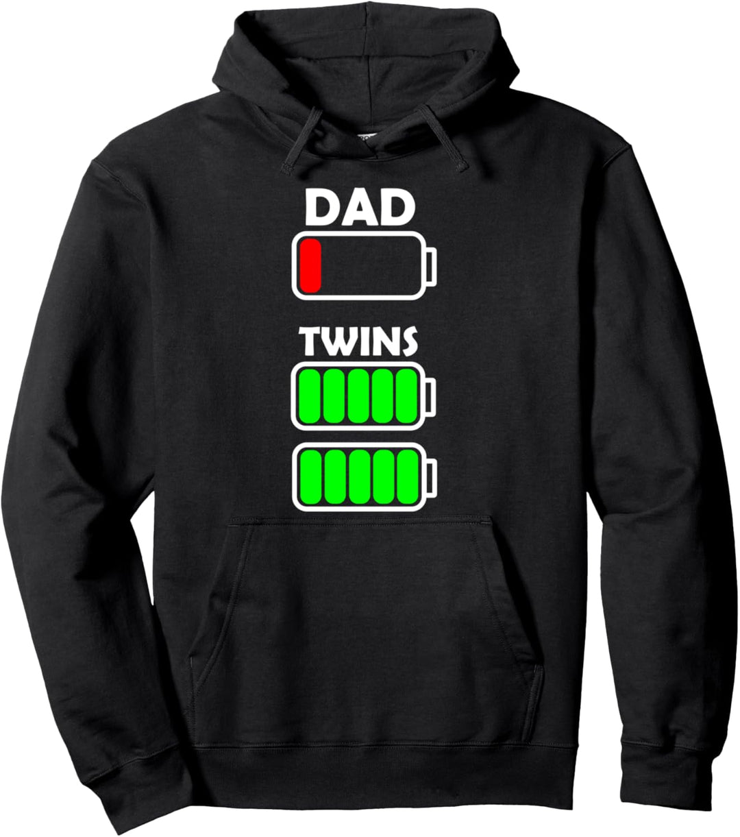 Papa Dad Batterie Twins Zwillinge Vatertag Pullover Hoodie