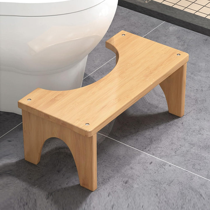 SUNOYA Anti-Rutsch WC-Hocker aus Holz für Erwachsene, tragbar im Badezimmer