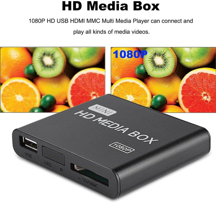 1080P Full HD Box Media Player, 100 Mbit/S Media Player Box, Unterstützung für USB MMC RMVB MP3 AVI