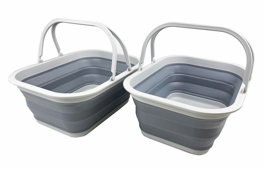 SAMMART 15L Zusammenklappbarer Korb mit Griff - Tragbarer Picknickkorb/Krater für den Aussenbereich