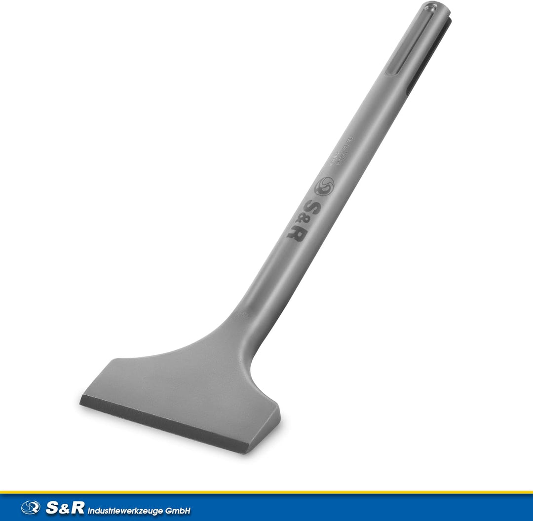 S&amp;R Hochleistungs-Fliesenmeissel SDS-MAX-Schaft 300x80mm abgewinkelt, Industrie-Qualität Made in Ger
