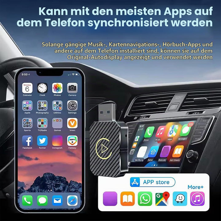 Wireless Carplay Adapter, 2025 Upgrade Wireless Android Auto Adapter,2 in 1 Kabelloses Carplay Auto