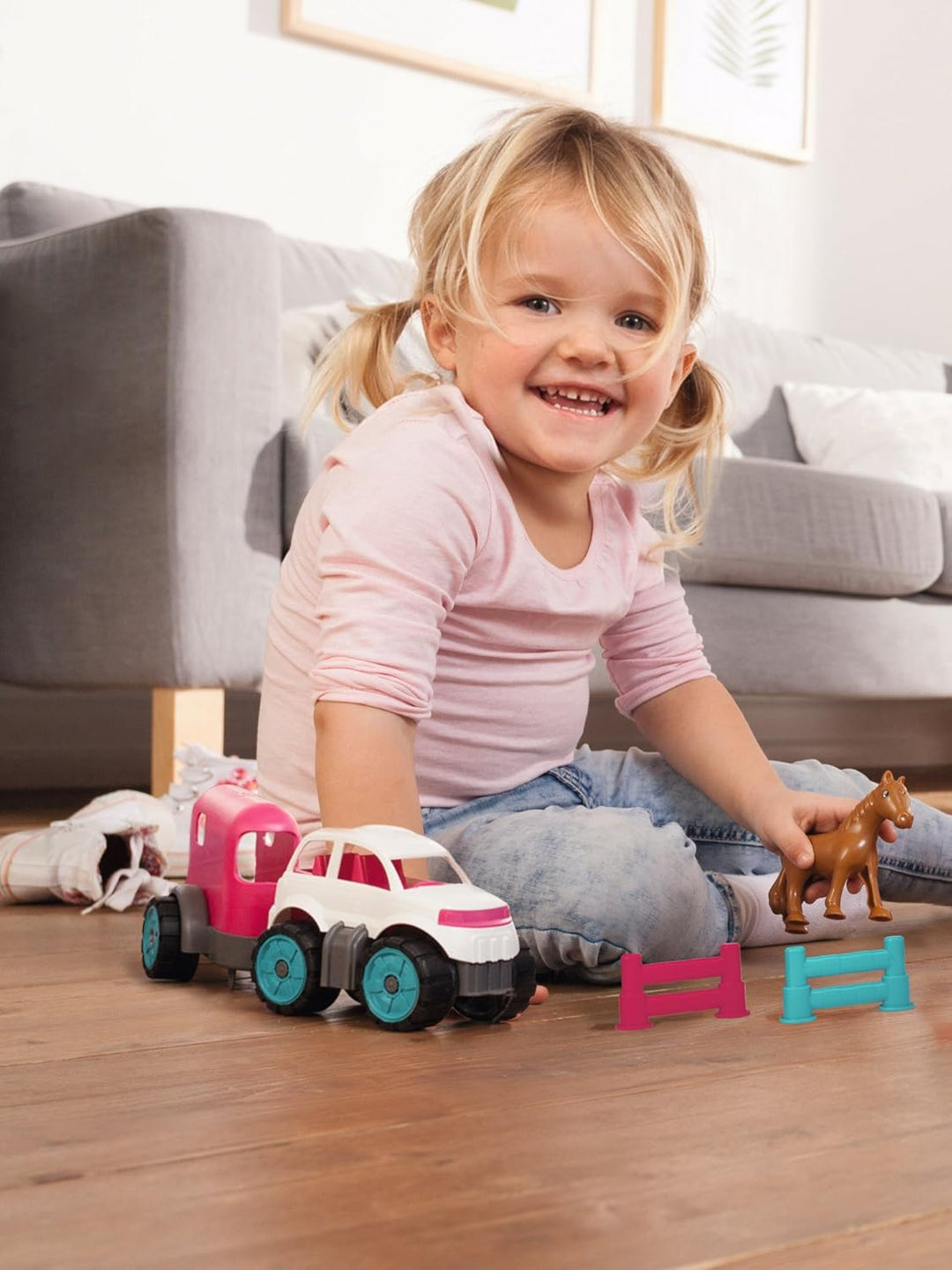 BIG Spielwarenfabrik 800055793 - BIG-Power Worker Mini Ponytransporter-Set Kinderspielzeug für Kinde