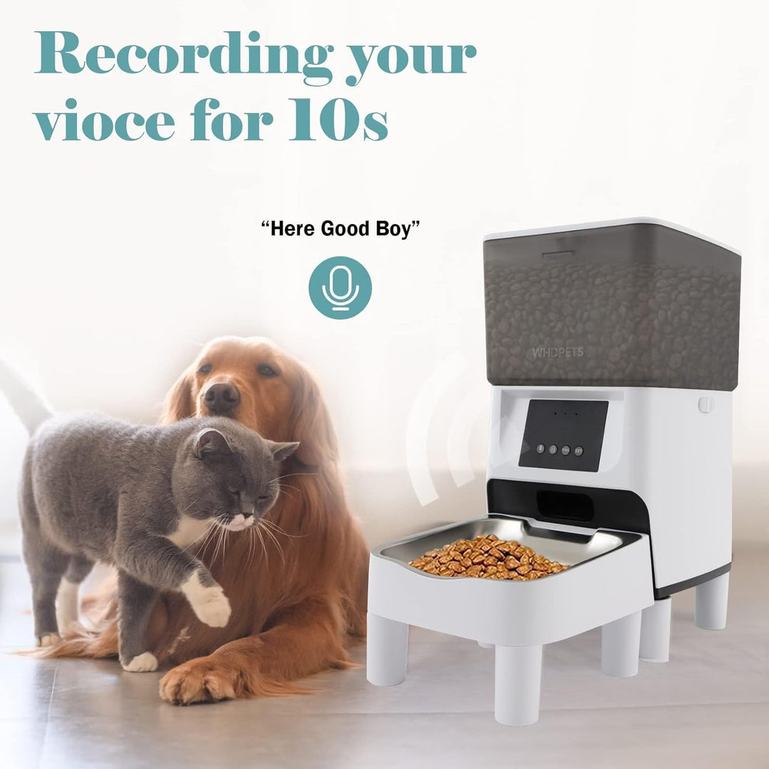 Futterautomat für Katze und Hund, WiFi Automatischer Futterspender mit Edelstahlnapf für Trockenfutt