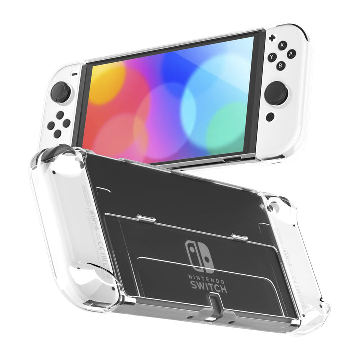 RHOTALL 3 in 1 Transparente Hülle für Nintendo Switch OLED, Klare Dockable Shell Kompatibel mit Swit