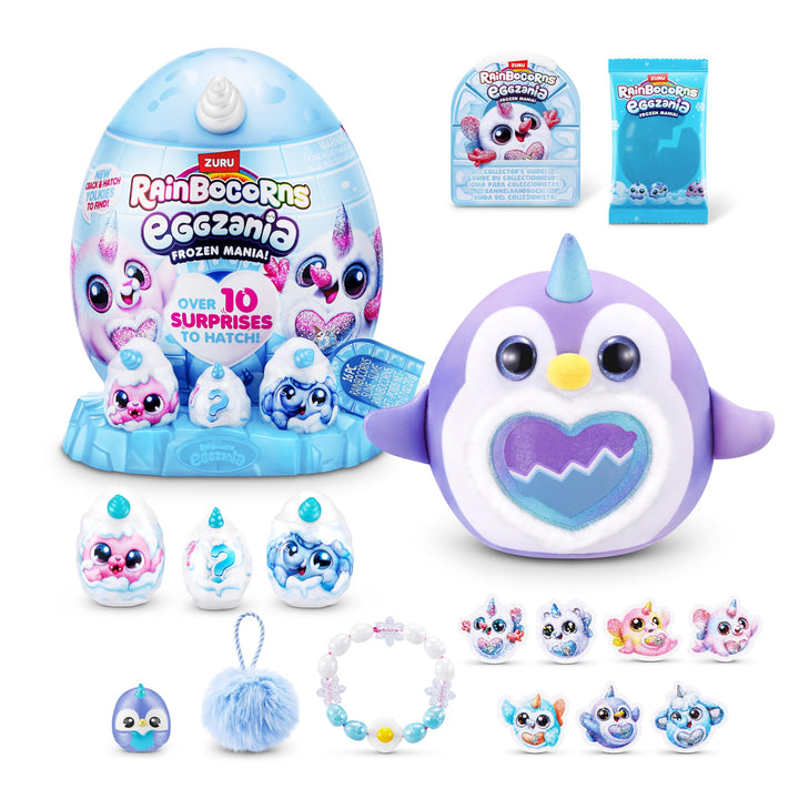 Rainbocorns Eggzania Frozencorn Mania (FROSTINE) von ZURU, Plüschspielzeug zum Sammeln für Mädchen a