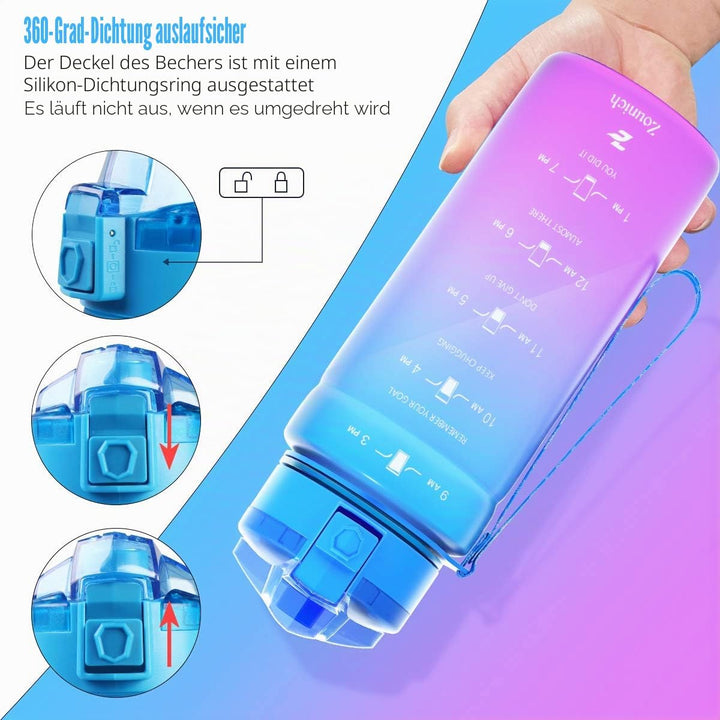 Zounich Trinkflasche Kinder Auslaufsichere 1L/700ml/500ml-BPA frei trinkflaschen Sport Tritan Kunsts