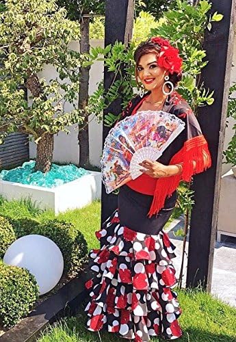 La Senorita Spanischer Manton Tuch Schal bestickt. Flamenco-Tücher für das Fair-, Sevillana- oder Fl