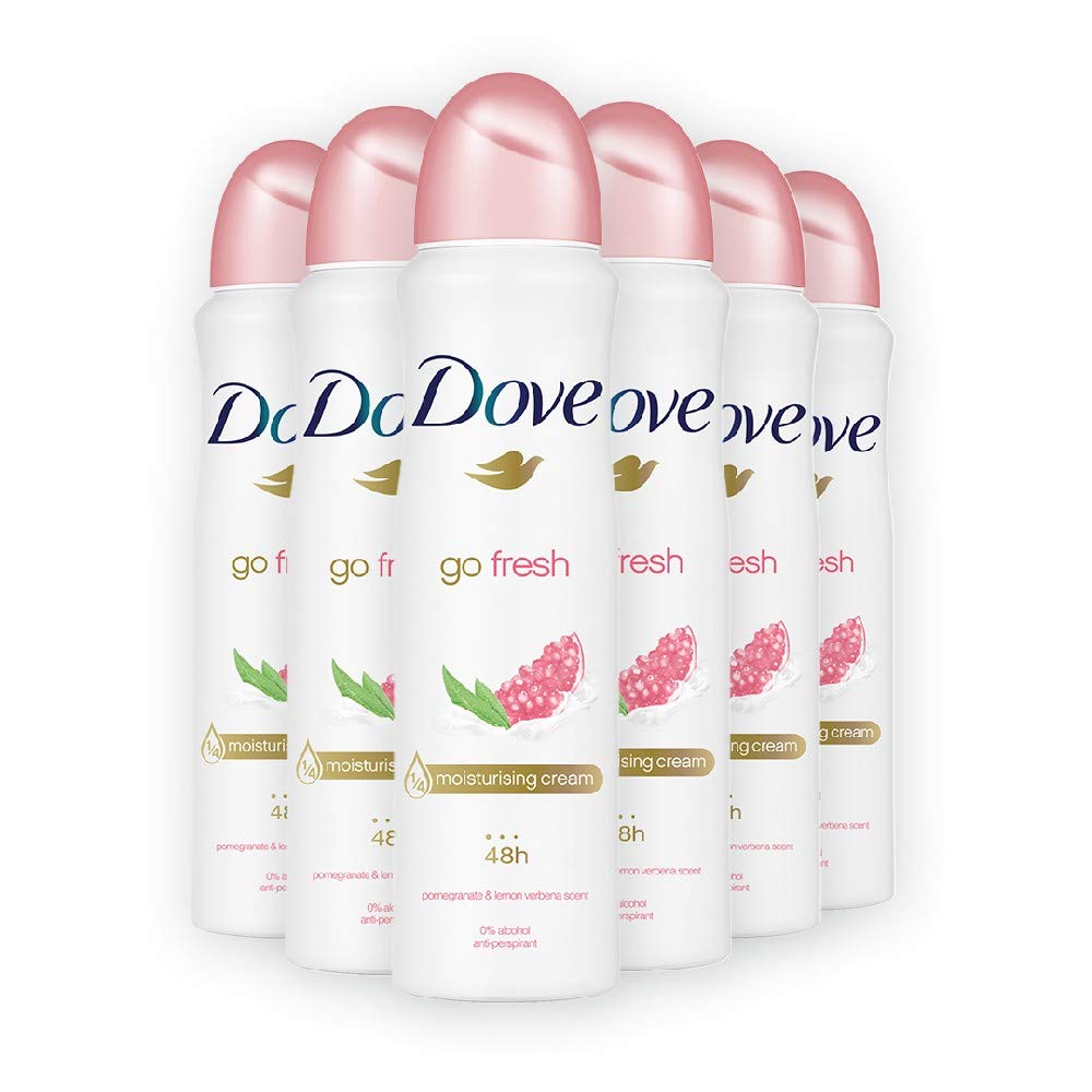 Dove Go Fresh Granatapfel Spray, 6er-Pack Frischeduft,Zederngras, Frischeduft,Zederngras