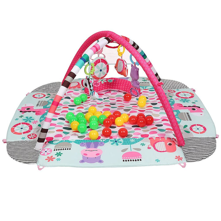 4-in-1 Baby Spieldecke Laufstall, Spielbogen, Bällebad Spielmatte mit Spielbogen Abnehmbarem,Neugebo