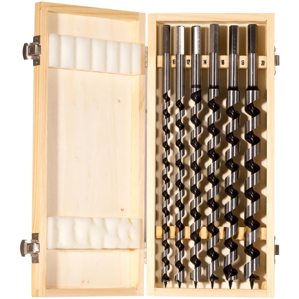fischer Schlangenbohrer Set, 10 - 20 mm Durchmesser, Aufsätze für Bohrmaschinen, Bohrerset mit versc