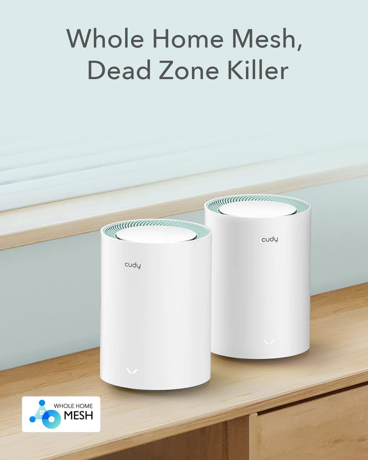 Cudy AC1200 Gigabit Whole-Mesh-WLAN-System, Dualband, WLAN-Extender, Gigabit-Ports, High-Gain-Antenn