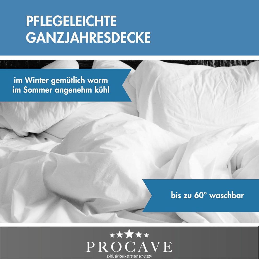 PROCAVE Micro-Comfort 4 Jahreszeiten 155x200 cm Ganzjahresdecke | Microfaser | Steppdecke | Bettdeck