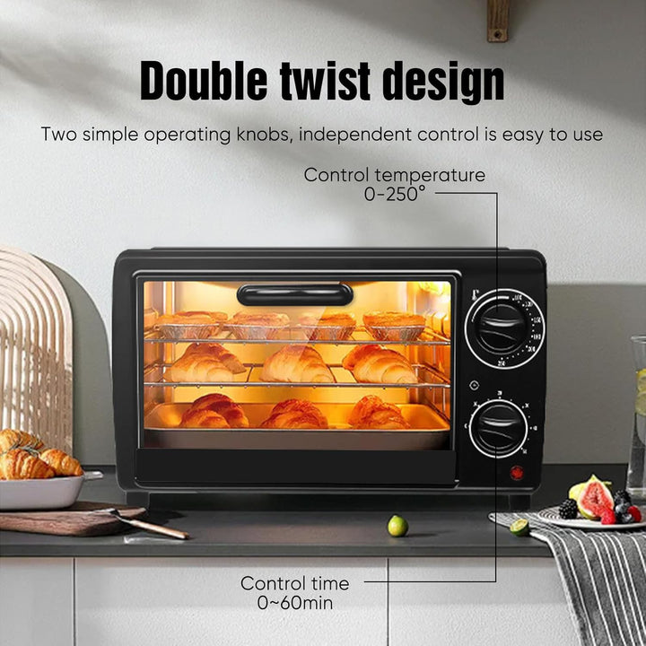 13 l, 700 W, elektrischer Mini-Ofen, kleiner Elektroofen, Mini-Einbauofen, freistehender Backofen, k