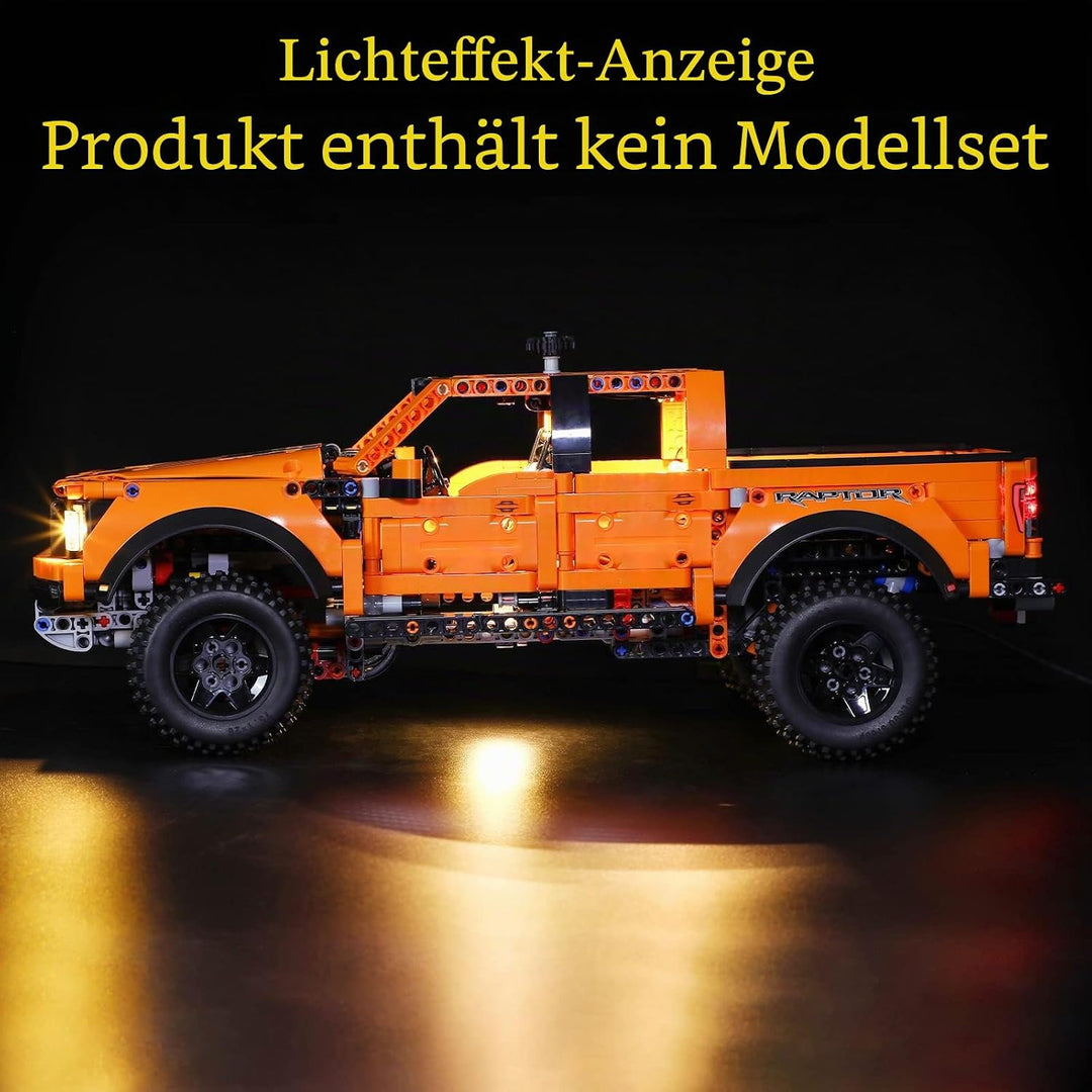 GEAMENT LED Licht-Set Kompatibel mit Lego Ford F-150 Raptor Pick-Up Truck - Beleuchtungsset für Tech