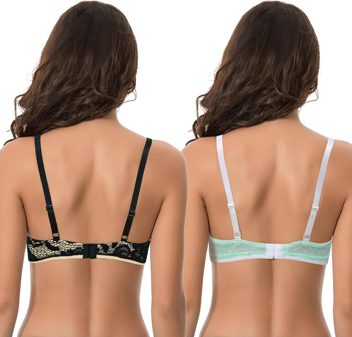 Curve Muse Damen Übergrösse Bügel Hochdrücken 1 Tasse hinzufügen Bügel Perfekte Form Spitzen-BHS 95E