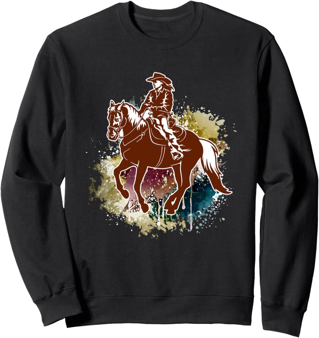 Westernreiter Damen Cowgirl Pferdesport Pferd Westernreiten Sweatshirt
