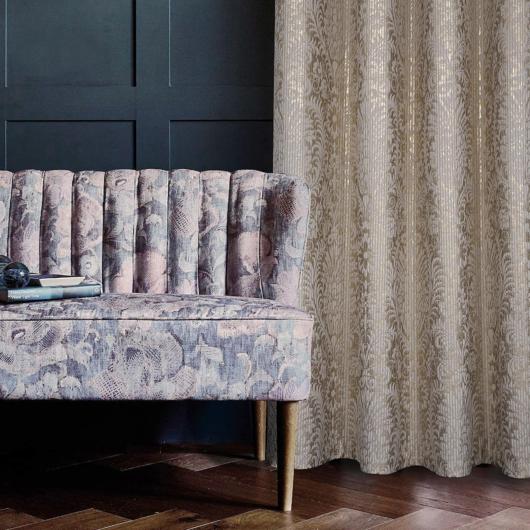 always4u Verdunkelungsvorhang, 2 Stück, 100 % Verdunklung, aus goldfarbenem Samt, mit Ösen, Thermovo