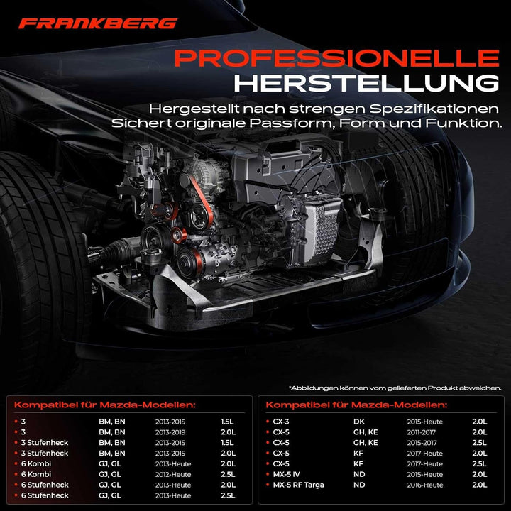 Frankberg Spannrolle Riemenspanner Kompatibel mit 3 BM BN 6 GJ GL CX-3 DK CX-5 GH KE KF MX-5 IV MX-5