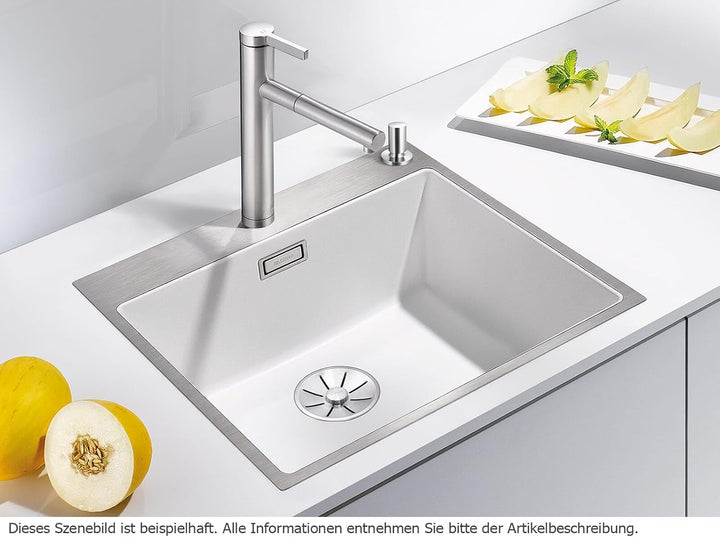 BLANCO SUBLINE 500-IF/A SteelFrame | SILGRANIT schwarz | Einbauart: Einbau von Oben & Flächenbündig